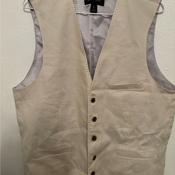 INC linen blend vest L - Picture 2 of 8